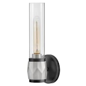 Hinkley Lighting Ellison 14" Tall Bathroom Sconce with Clear Glass Shade Black / Brushed Nickel