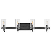 Hinkley Lighting Ryden 4 Light 30" Wide Vanity Light with Clear Glass Shades Black