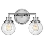 Hinkley Lighting Poppy 2 Light 15" Wide Bathroom Vanity Light with Clear Seedy Glass Chrome