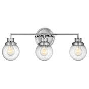 Hinkley Lighting Poppy 3 Light 24" Wide Bathroom Vanity Light with Clear Seedy Glass Chrome