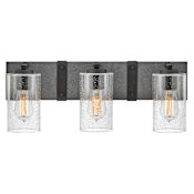 Hinkley Lighting Sawyer 3 Light 22" Wide Bathroom Vanity Light with Clear Seedy Glass Aged Zinc