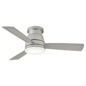 Hinkley Lighting Trey 44" 3 Blade Integrated Smart LED Indoor / Outdoor Ceiling Fan with HIRO Control Brushed Nickel