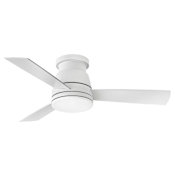 Hinkley Lighting Trey 44" 3 Blade Integrated Smart LED Indoor / Outdoor Ceiling Fan with HIRO Control Matte White