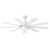 Hinkley Lighting Turbine 60" 9 Blade Smart LED Indoor / Outdoor Ceiling Fan with HIRO Control Chalk White / Chalk White