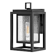 Hinkley Lighting Republic 1 Light 12" Tall Coastal Elements Outdoor Wall Sconce with Seedy Glass Shade Black