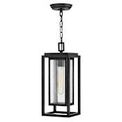 Hinkley Lighting Republic 1 Light 7" Wide Coastal Elements Outdoor Mini Pendant with Seedy Glass Shade Black