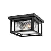 Hinkley Lighting Republic 2 Light 11" Wide Semi-Flush Square Outdoor Ceiling Fixture Black