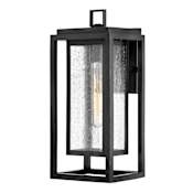 Hinkley Lighting Republic 1 Light 16" Tall Coastal Elements Outdoor Wall Sconce with Clear Seedy Glass Shade Black