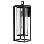 Hinkley Lighting Republic 1 Light 20" Tall Coastal Elements Outdoor Wall Sconce with Seedy Glass Shade Black