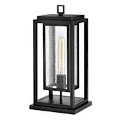 Hinkley Lighting Republic 120v 1 Light 17" Tall Coastal Elements Outdoor Pier Mount with Seedy Glass Shade Black