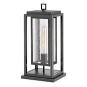 Hinkley Lighting Republic 120v 1 Light 17" Tall Coastal Elements Outdoor Pier Mount with Seedy Glass Shade Oil Rubbed Bronze