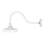 Hinkley Lighting Foundry Single Light 16" Tall Outdoor Wall Sconce Gloss White / Brass