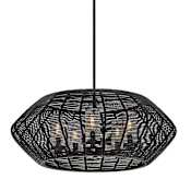 Hinkley Lighting Luca 5 Light 28" Wide Lisa McDennon Open Air Outdoor Chandelier with Woven Shade Black
