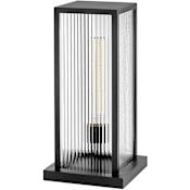 Hinkley Lighting Torrent 19" Tall LED Pier Mount Light with Clear, Ribbed Glass Shade Black