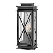 Hinkley Lighting Montecito 1 Light 15" Tall Outdoor Wall Sconce with Clear Glass Museum Black