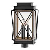 Hinkley Lighting Montecito 3 Light 20.5" Tall Post Light with Clear Glass Black