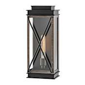 Hinkley Lighting Montecito 1 Light 18.75" Tall Outdoor Wall Sconce with Clear Glass Black
