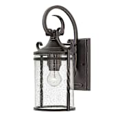 Hinkley Lighting Casa Single Light 17-1/2" High Outdoor Wall Sconce with Seedy Glass Shade Olde Black