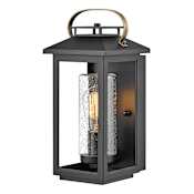 Hinkley Lighting Atwater Single Light 14" Tall Coastal Elements Outdoor Wall Sconce with Clear Seedy Glass Black