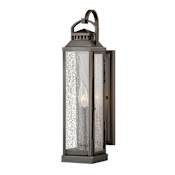 Hinkley Lighting Revere 1 Light 17" Tall Heritage Outdoor Wall Sconce with Seedy Glass Shade Blackened Brass
