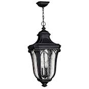 Hinkley Lighting 3 Light Outdoor Lantern Pendant from the Trafalgar Collection Museum Black