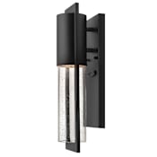 Hinkley Lighting Shelter 1 Light 15-1/2" Tall Dark Sky Outdoor Wall Sconce with Clear Seedy Glass Black