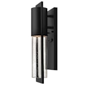 Hinkley Lighting Shelter Single Light 15-1/2" Tall Outdoor Wall Sconce with Seedy Glass and LED Bulb Included Black