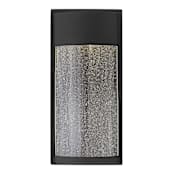 Hinkley Lighting Shelter 1 Light 12" Tall Integrated LED Outdoor Wall Sconce with Clear Seedy Glass Black