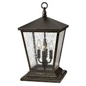 Hinkley Lighting Trellis 120v 4 Light 19.75" Tall Pier Mount Light with Clear Seedy Glass Regency Bronze