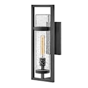 Hinkley Lighting Cordillera 20" Tall Outdoor Wall Sconce with Cleary Seedy Glass Black