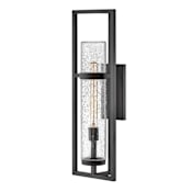 Hinkley Lighting Cordillera 26" Tall Outdoor Wall Sconce with Clear Seedy Glass Black