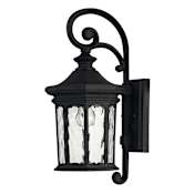 Hinkley Lighting Raley 1 Light 16-1/2" Tall Lantern Outdoor Wall Sconce with Clear Water Glass Museum Black