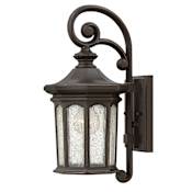 Hinkley Lighting Raley 1 Light 16-1/2" Tall Outdoor Lantern Wall Sconce with Clear Seedy Glass Oil Rubbed Bronze