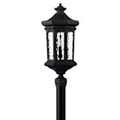 Hinkley Lighting Raley 12v 14w 4 Light 26" Tall Single Head Post Light with LED Bulbs Included Museum Black