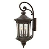 Hinkley Lighting Raley 4 Light 31-1/4" Tall Outdoor Wall Sconce with Clear Seedy Glass Oil Rubbed Bronze