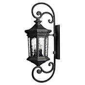 Hinkley Lighting Raley 4 Light 41-3/4" Tall Outdoor Wall Sconce with Clear Water Glass Museum Black