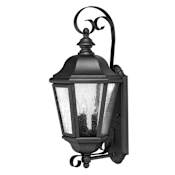 Hinkley Lighting 21" Height 3 Light Lantern Outdoor Wall Sconce from the Edgewater Collection Black
