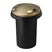 Hinkley Lighting 12v 20w Solid Brass 4" Diameter Landscape Slotted Flat Dome Top Well Light from the Hardy Island Collection Matte Bronze