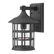 Hinkley Lighting Freeport 1 Light 12.25" Tall Outdoor Wall Sconce with Etched Seedy Glass Black