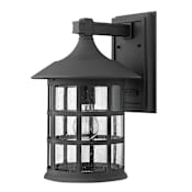 Hinkley Lighting Freeport 15" Tall Outdoor Wall Sconce with Seedy Glass Shade Black