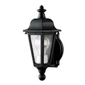 Hinkley Lighting 12" Height 1 Light Lantern Outdoor Wall Sconce from the Manor House Collection Black