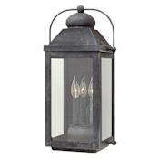 Hinkley Lighting Anchorage 3 Light 21.25" Tall Heritage Outdoor Wall Sconce with Clear Glass Panels Aged Zinc