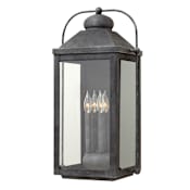 Hinkley Lighting Anchorage 4 Light 25" Tall Heritage Outdoor Wall Sconce with LED Bulbs Included Aged Zinc