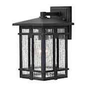 Hinkley Lighting Tucker 1 Light 12" Lantern Wall Sconce with Clear Seedy Glass Shade Museum Black