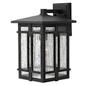 Hinkley Lighting Tucker 1 Light 14" Tall Lantern Wall Sconce with Clear Seedy Glass Shades Museum Black