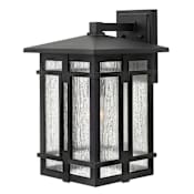 Hinkley Lighting Tucker 1 Light 18" Tall Wall Sconce with Clear Seedy Glass Museum Black