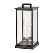 Hinkley Lighting Weymouth 12v 10.5w 3 Light 20" Tall Pier Mount Post Light with LED Bulbs Included Oil Rubbed Bronze