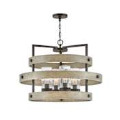 Hinkley Lighting Riverwood 4 Light 28" Wide Outdoor Drum Chandelier Warm Bronze