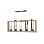 Hinkley Lighting Riverwood 5 Light 42" Wide Outdoor Linear Chandelier Warm Bronze