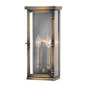 Hinkley Lighting Hamilton 2 Light 18-1/4" Tall Heritage Outdoor Wall Sconce with Clear Glass Dark Antique Brass